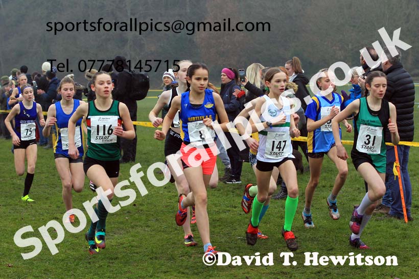 Girls Under-13s 2023 Northern Cross Country Champs., Witton Park, Blackburn. Photo: David T. Hewitson/Sports for All Pics